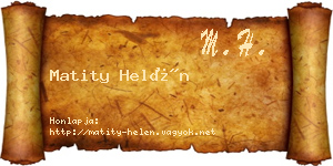 Matity Helén névjegykártya